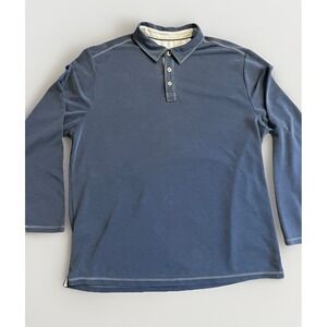 Tommy Bahama Men's Blue Long Sleeve Polo Shirt Soft Touch Casual Relaxed Fit XL